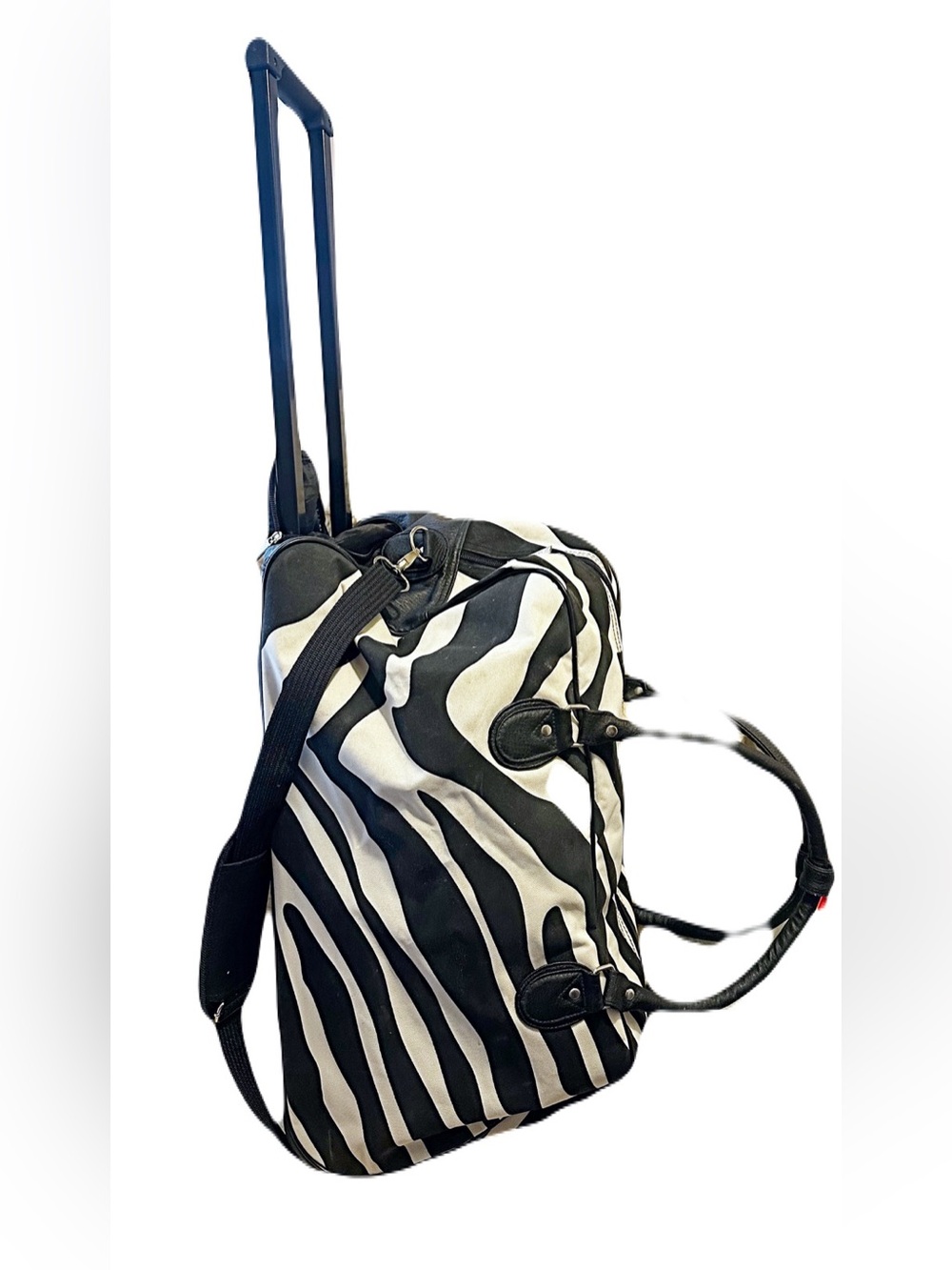 murval Zebra Print Duffel Bag - Black & White Travel Tote with handles